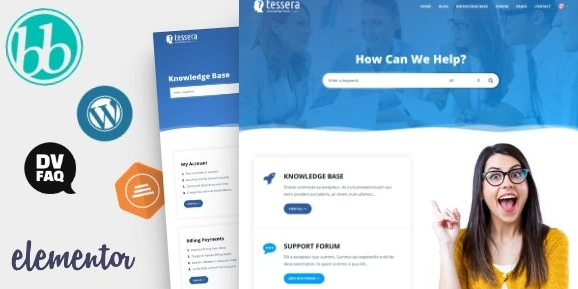 Tessera v1.8.2 - Elementor Knowledge Base & Support Forum WordPress Theme