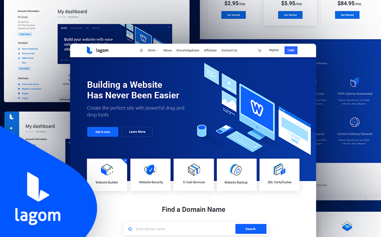 Lagom WHMCS Theme + Email Template v1.5.2 Nulled