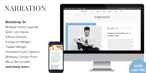 Narration v1.7 - A Responsive WordPress Blog Theme