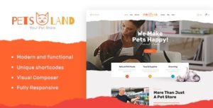 Pets Land | Domestic Animals Shop &amp; Veterinary WordPress Theme v1.2.2 nulled
