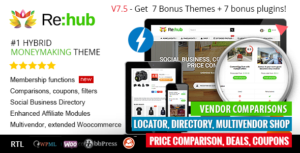 REHub – Price Comparison, Affiliate Marketing, Multi Vendor Store, Community Theme v13.3 Nulled