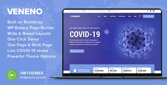 Veneno v1.4 - Coronavirus Information WordPress Theme