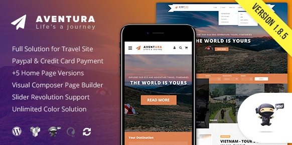 Aventura v1.9.5 - Travel & Tour Booking System WordPress Theme