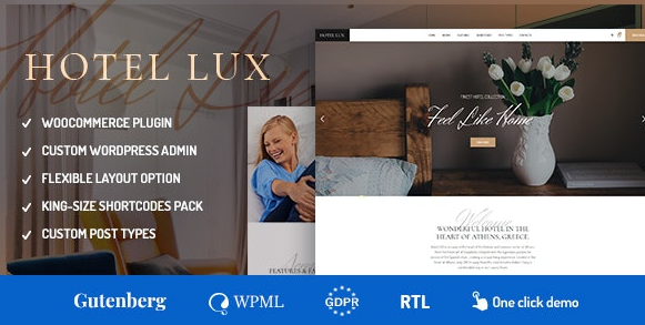 Hotel Lux v1.1.6 - Resort & Hotel WordPress Theme