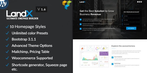 LandX v1.8.4 - Multipurpose WordPress Landing Page