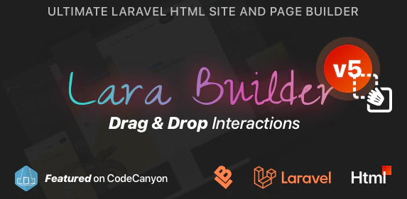 LaraBuilder v5.1.0 - Laravel Drag&Drop SaaS HTML site builder