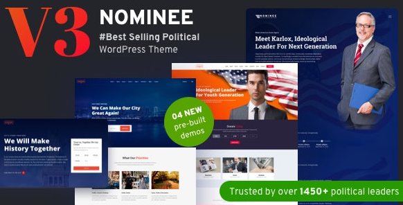 Nominee v3.4.0 - Political WordPress Theme for Candidate/Political Leader