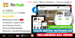 REHub – Price Comparison, Affiliate Marketing, Multi Vendor Store, Community Theme v14.8.1 nulled