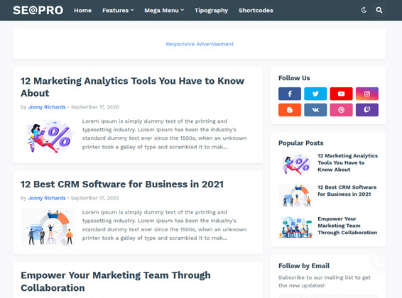 SeoPro - Responsive Blogger Template