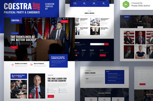 Coestra – Political Party & Candidate Elementor Template Kit